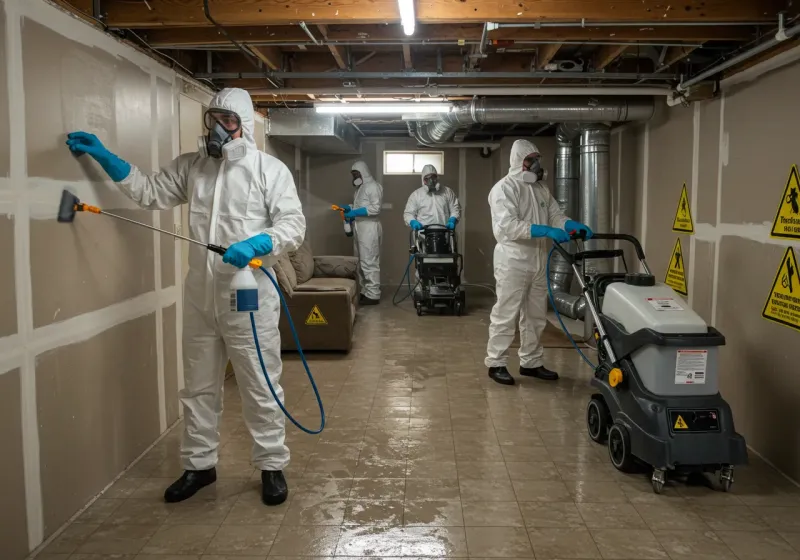 Basement Moisture Removal and Structural Drying process in Luxora, AR